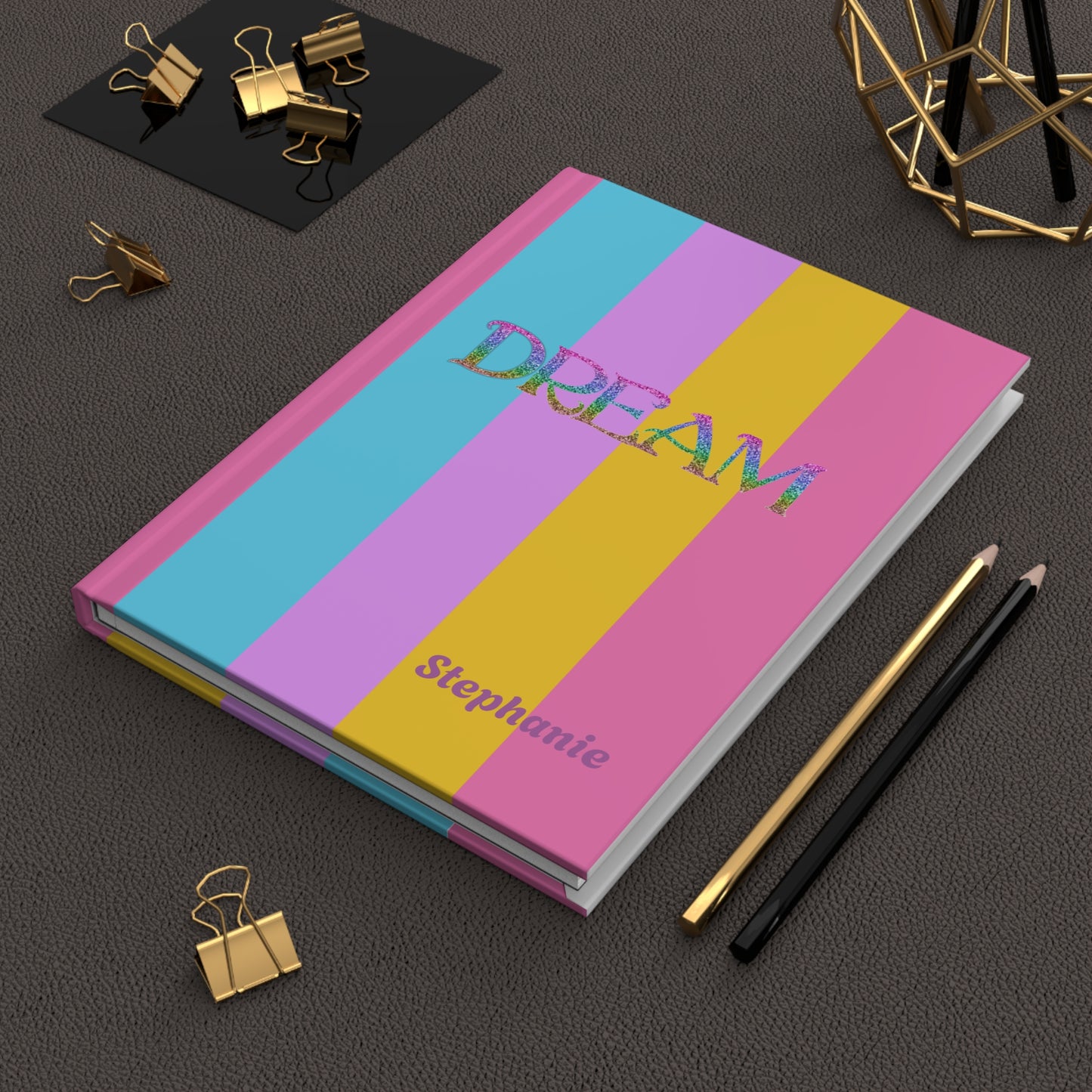 Dream Rainbow Stripe Personalized Journal