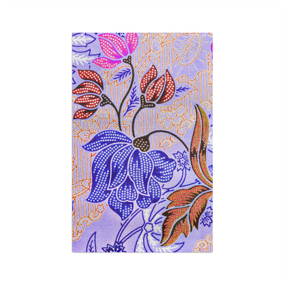 Lavender Batik Floral Tea Towel – Boho Microfiber Kitchen Towel | Colorful Housewarming Gift