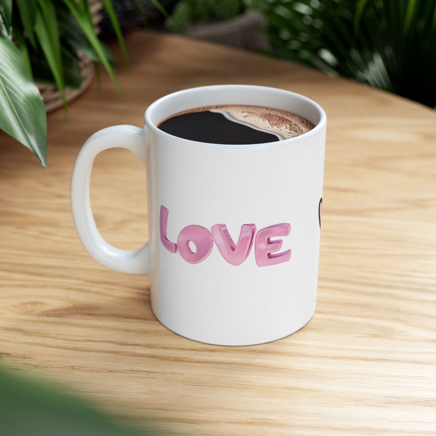 Pink Love Heart Coffee Mug 11oz 15oz