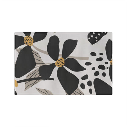 Black Floral Tea Towel – Minimalist Microfiber Kitchen Towel | Modern Home Gift