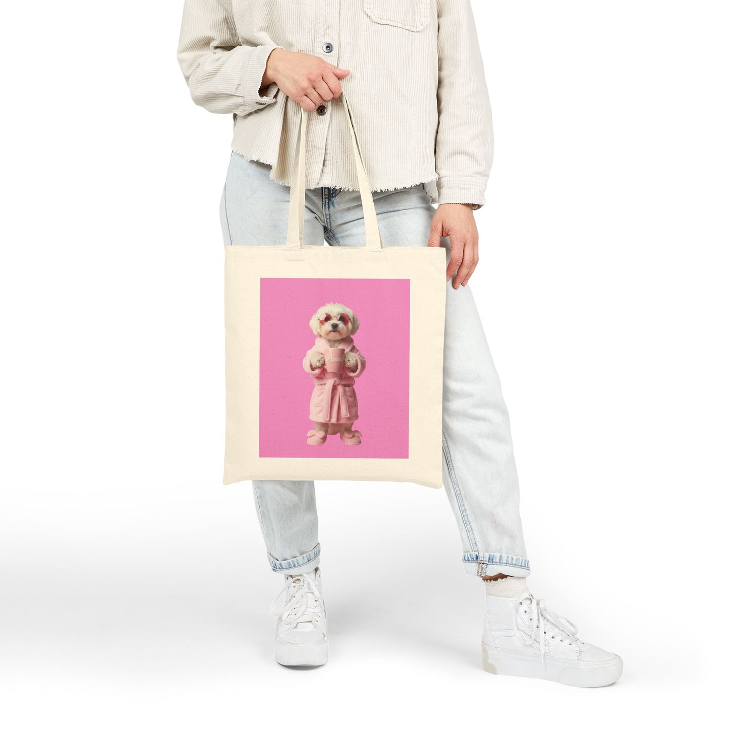 Maltese Spa Day Tote Bag – Funny Dog Mom Canvas Bag | Cute Gift for Maltese Lovers