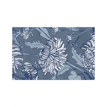 Blue Chrysanthemum Tea Towel – Painterly Microfiber Kitchen Towel | Artful Home Gift