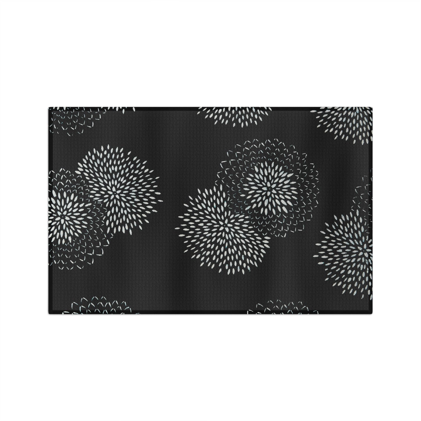 Black & White Chrysanthemum Tea Towel – Minimalist Microfiber Kitchen Towel | Modern Home Gift