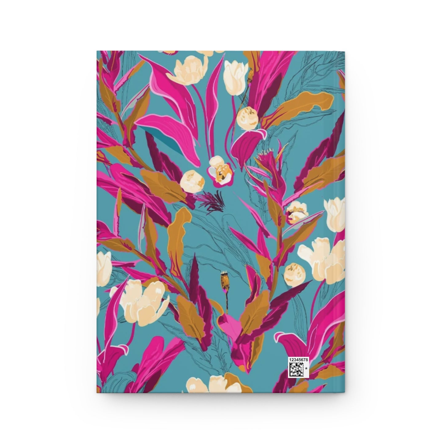 Tropical Floral Notebook, Aesthetic Journal for Women, Colorful Pink Teal Notebook, Cute Daily Journal, Gift for Her, Pretty Stationery