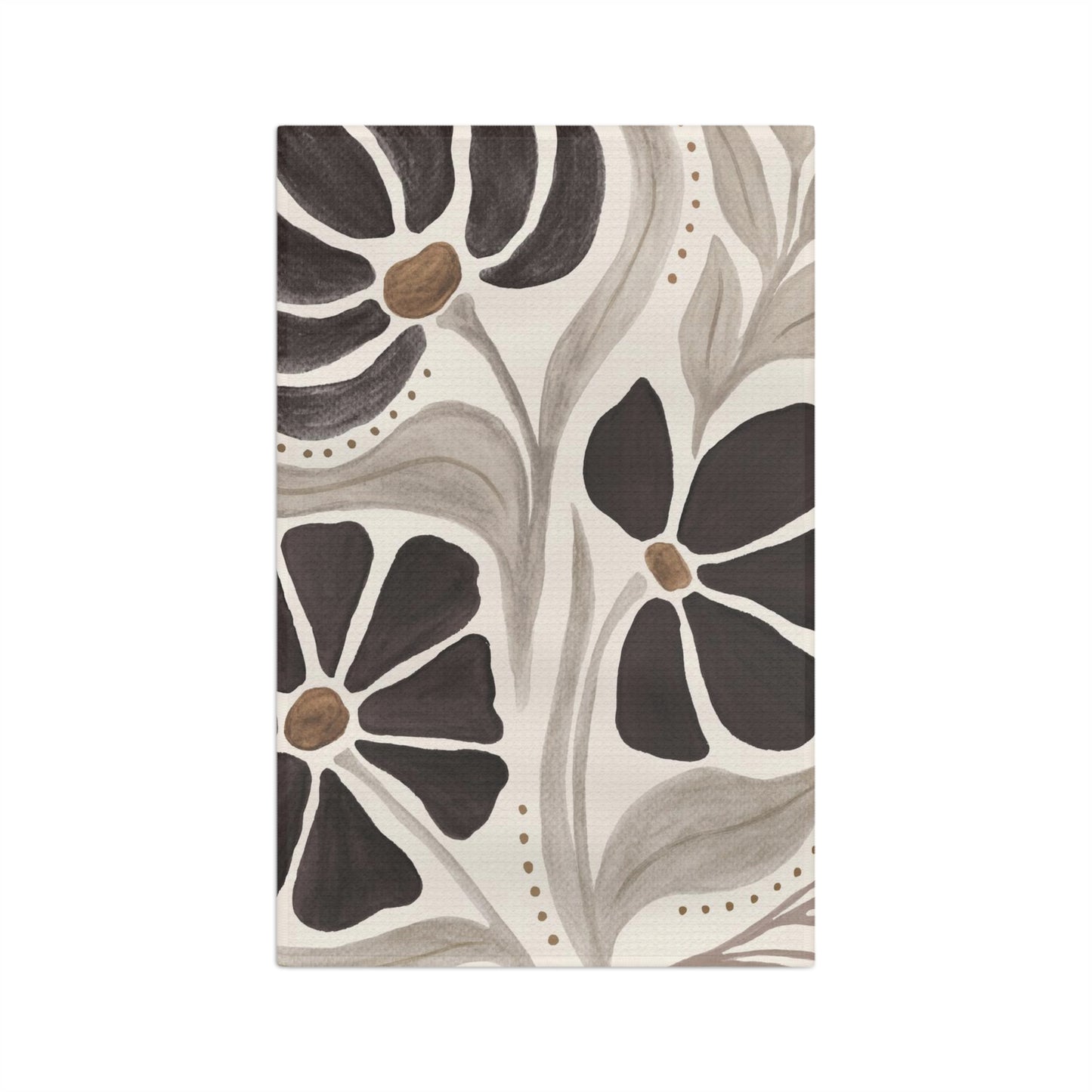 Geometric Floral Tea Towel – Modern Microfiber Kitchen Towel | Elegant Housewarming Gift