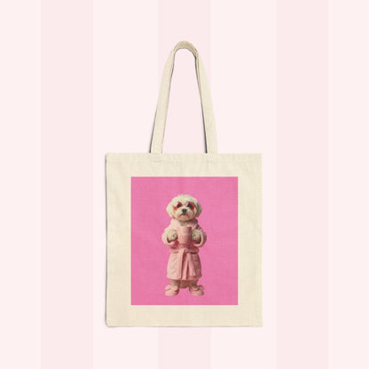 Maltese Spa Day Tote Bag – Funny Dog Mom Canvas Bag | Cute Gift for Maltese Lovers