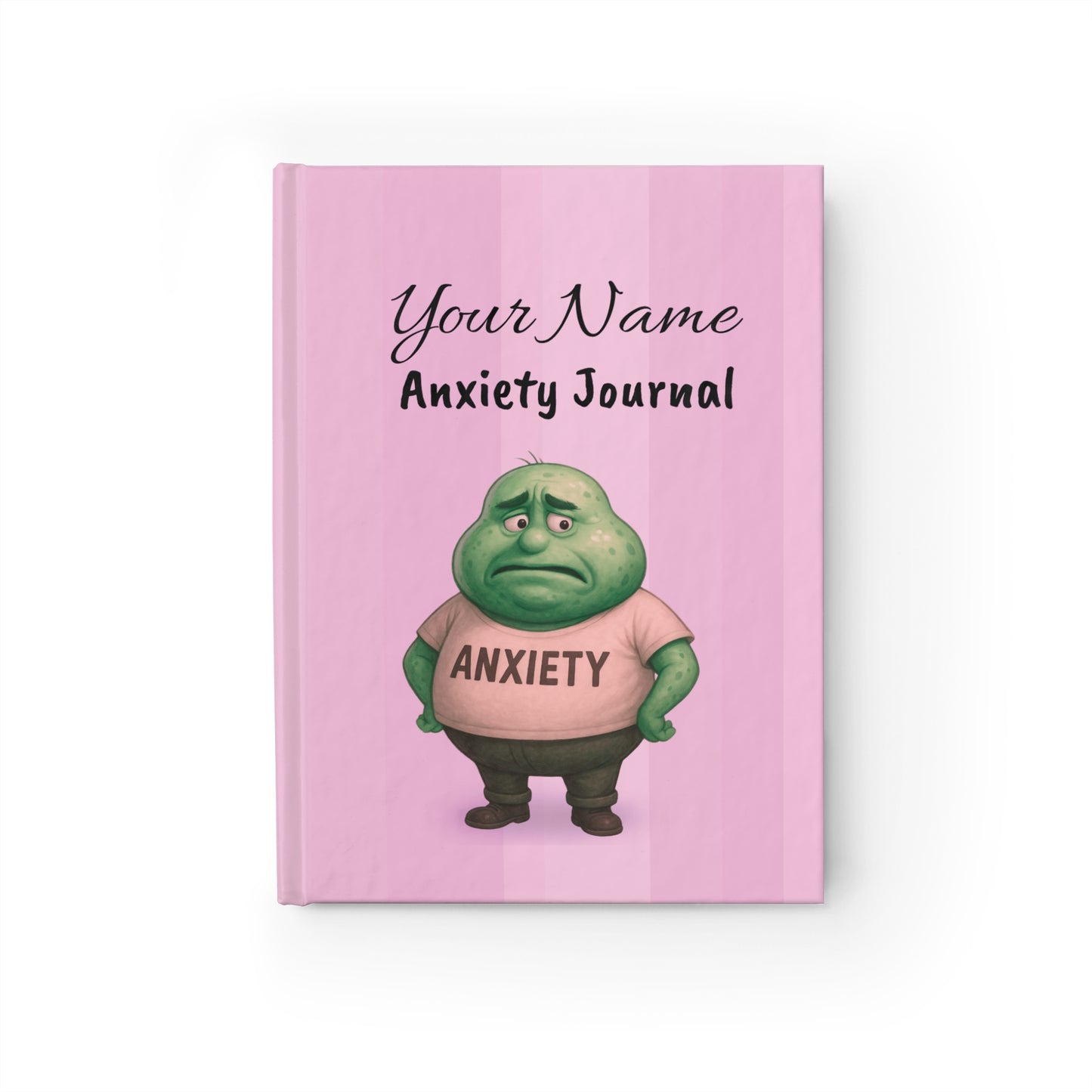 Personalized Pink Anxiety Journal – Ruled Notebook for Stress Relief & Mental Health