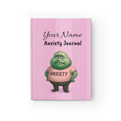 Personalized Pink Anxiety Journal – Ruled Notebook for Stress Relief & Mental Health