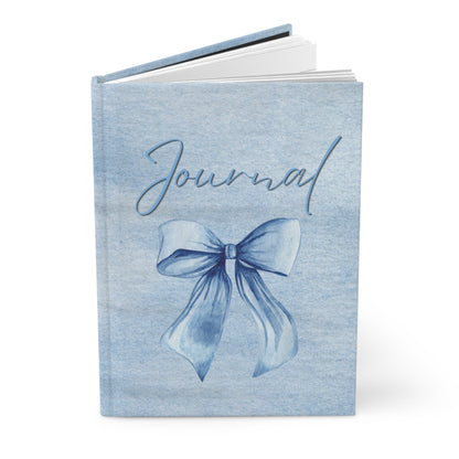 Blue Bow Hardcover Journal Notebook