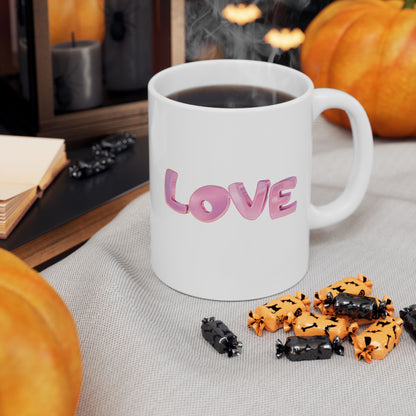 Pink Love Heart Coffee Mug 11oz 15oz