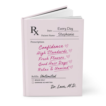 Doctor's Orders Journal – Personalized Prescription Notebook | Funny Self-Care Gift for Women (Pink)
