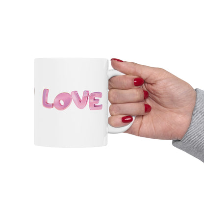 Pink Love Heart Coffee Mug 11oz 15oz