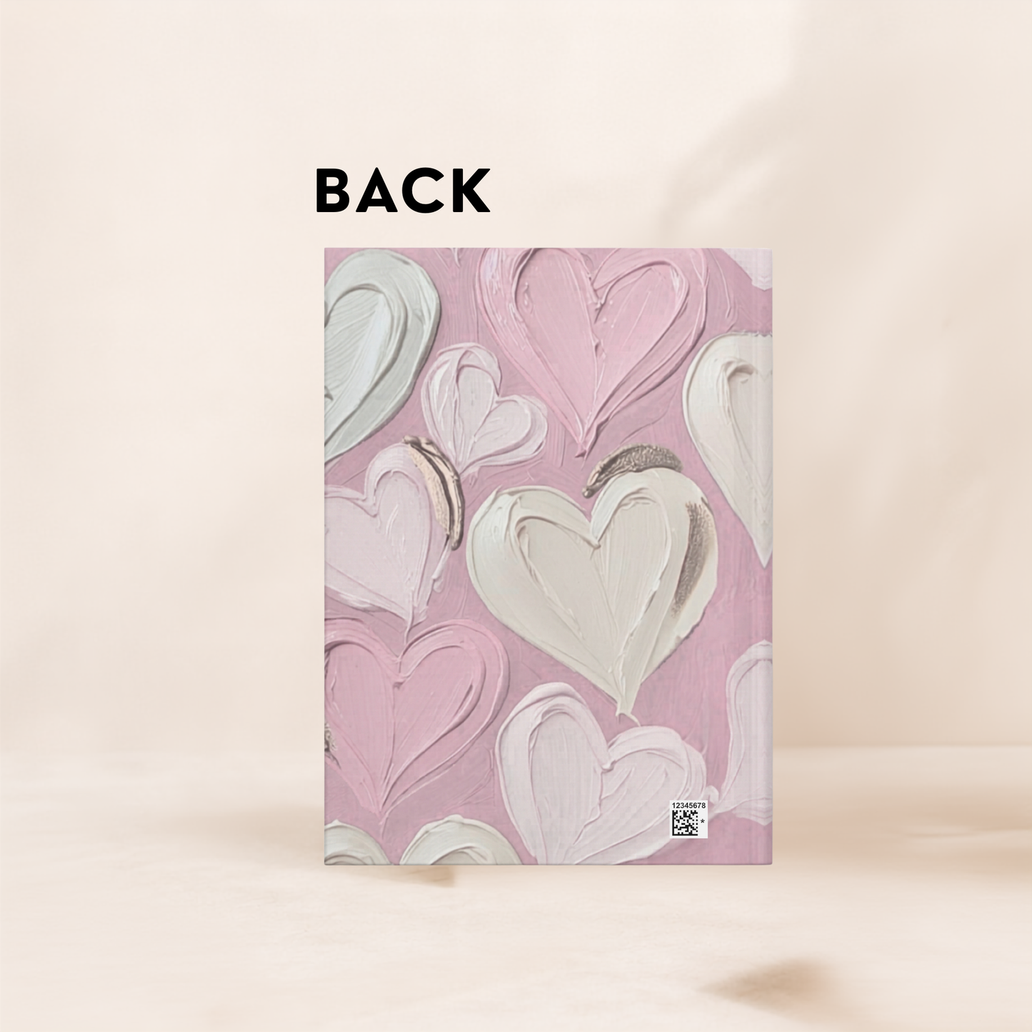 Heart Pattern Hardcover Notebook, Pink | Floral Botanical Journal