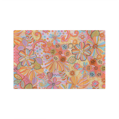 Retro Floral Kitchen Dish Towel – Quick-Dry Microfiber Tea Towel | Housewarming Gift