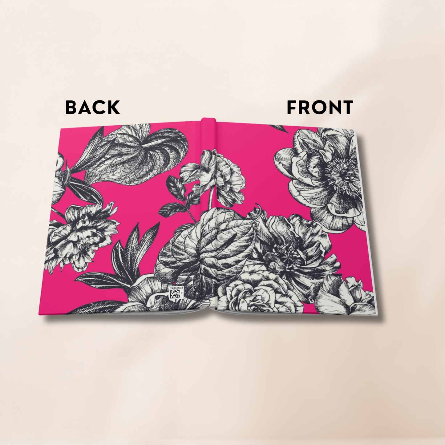 Personalized Pink Botanical Notebook | Custom Name Journal Gift