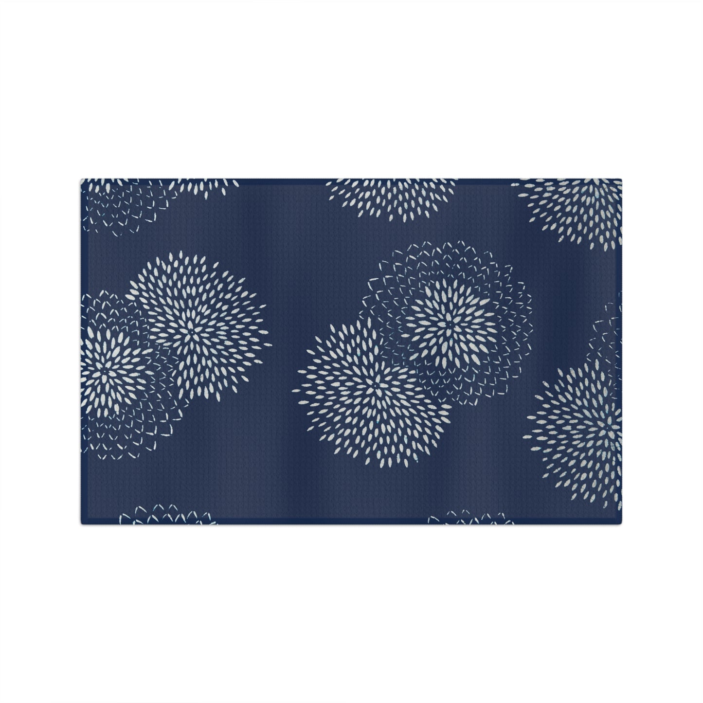 Navy Chrysanthemum Tea Towel – Floral Microfiber Kitchen Towel | Coastal Home Gift