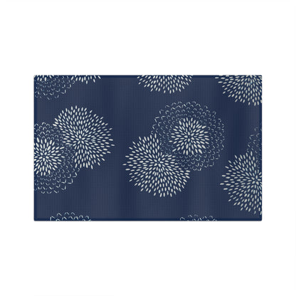 Navy Chrysanthemum Tea Towel – Floral Microfiber Kitchen Towel | Coastal Home Gift