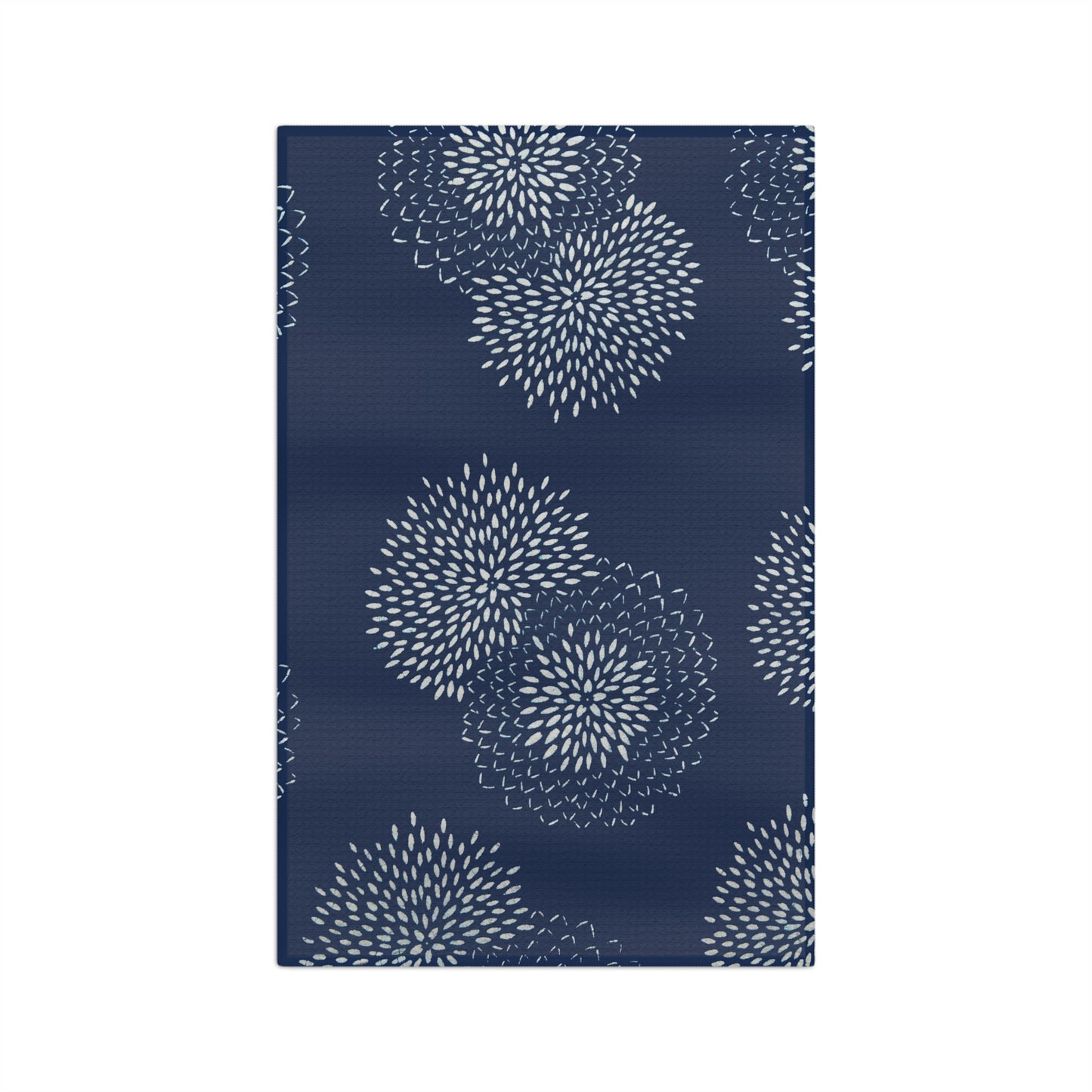 Navy Chrysanthemum Tea Towel – Floral Microfiber Kitchen Towel | Coastal Home Gift