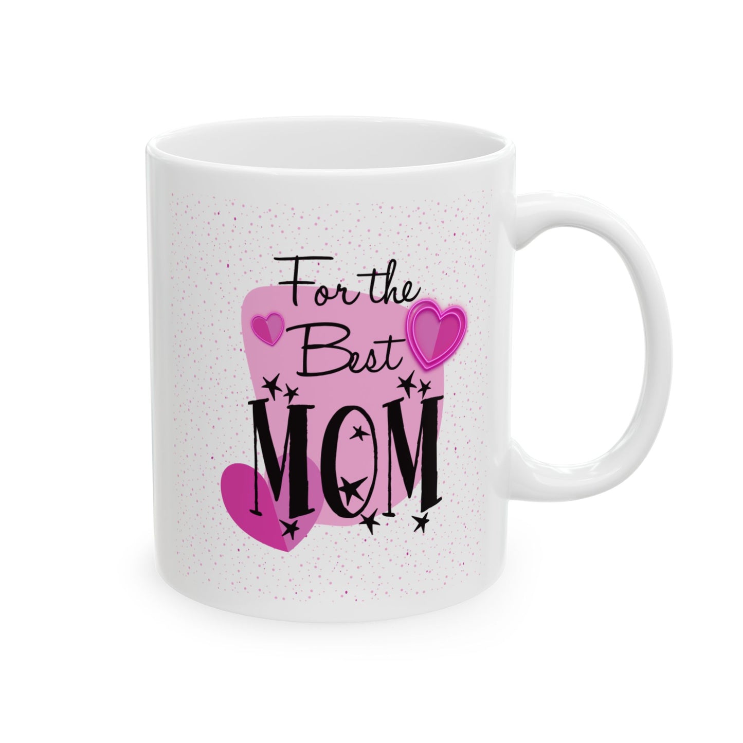Best Mom Mug – Pink Heart Ceramic Coffee Cup | Heartfelt Gift for Mom