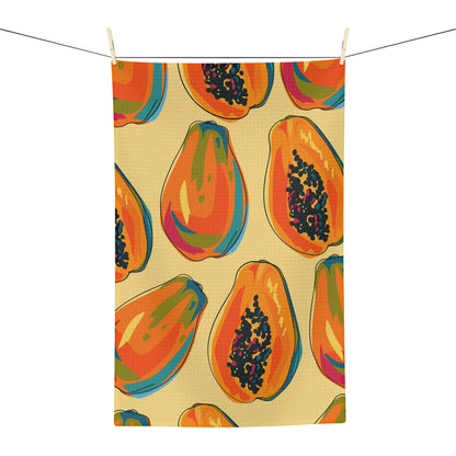 Papaya Tea Towel – Tropical Fruit Microfiber Kitchen Towel | Fun Housewarming Gift