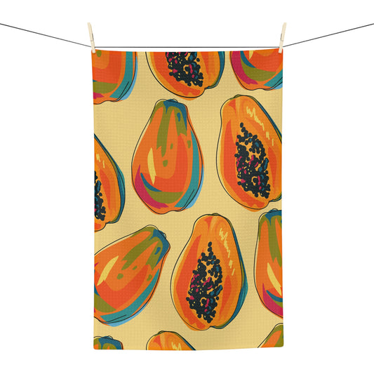 Papaya Tea Towel – Tropical Fruit Microfiber Kitchen Towel | Fun Housewarming Gift