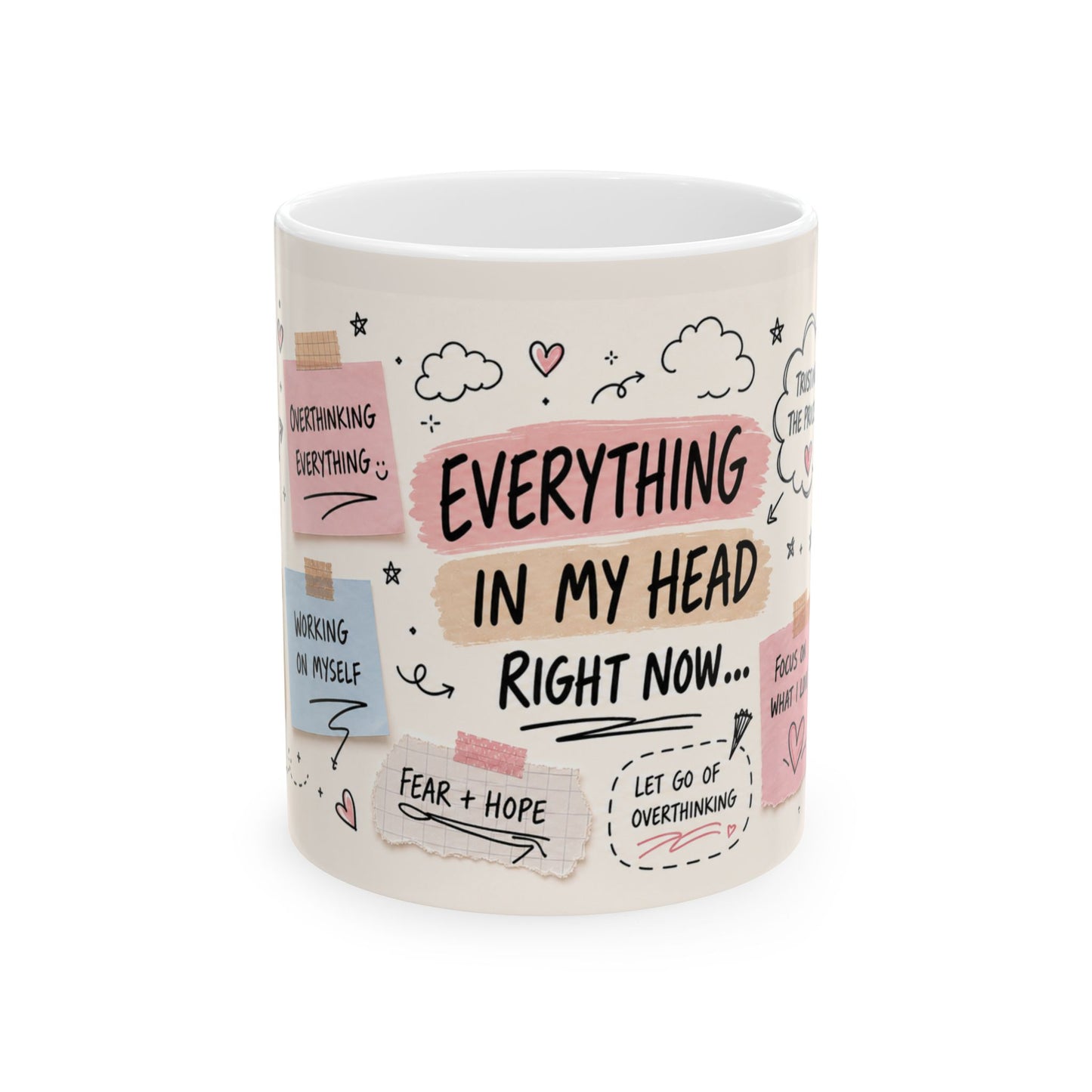 Overthinking Anxiety Mug | Mental Health Gift | Positive Affirmation Mug | Cozy Self Care Gift