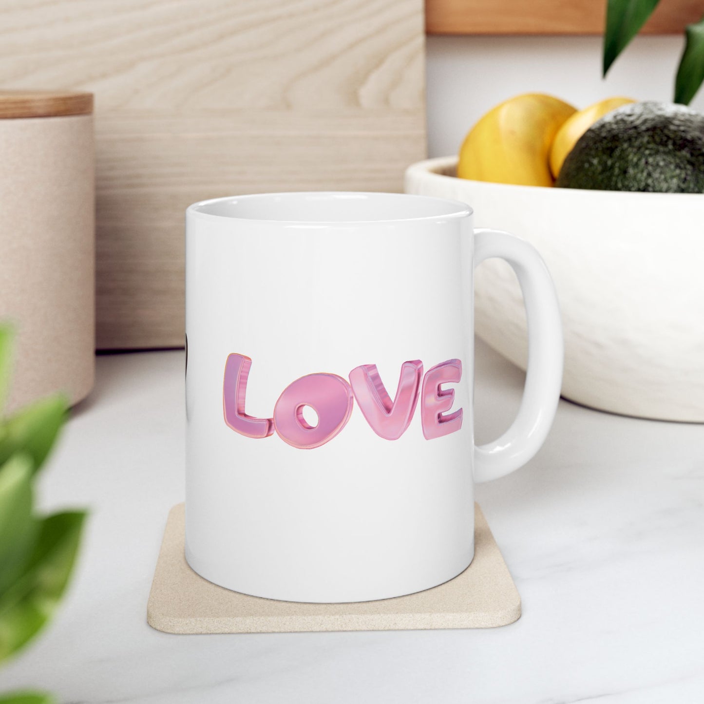Pink Love Heart Coffee Mug 11oz 15oz