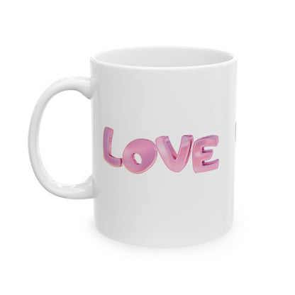 Pink Love Heart Coffee Mug 11oz 15oz