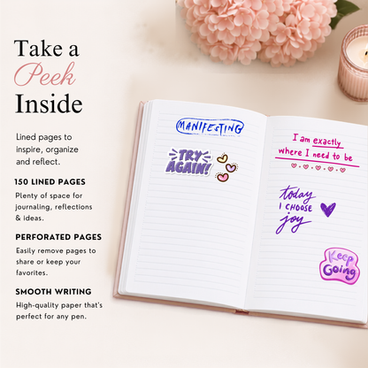 Personalized Pink Botanical Notebook | Custom Name Journal Gift