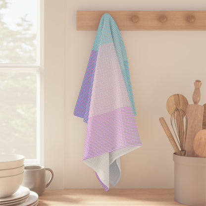 Pastel Plaid Tea Towel – Watercolor Gradient Microfiber Kitchen Towel | Soft Home Gift
