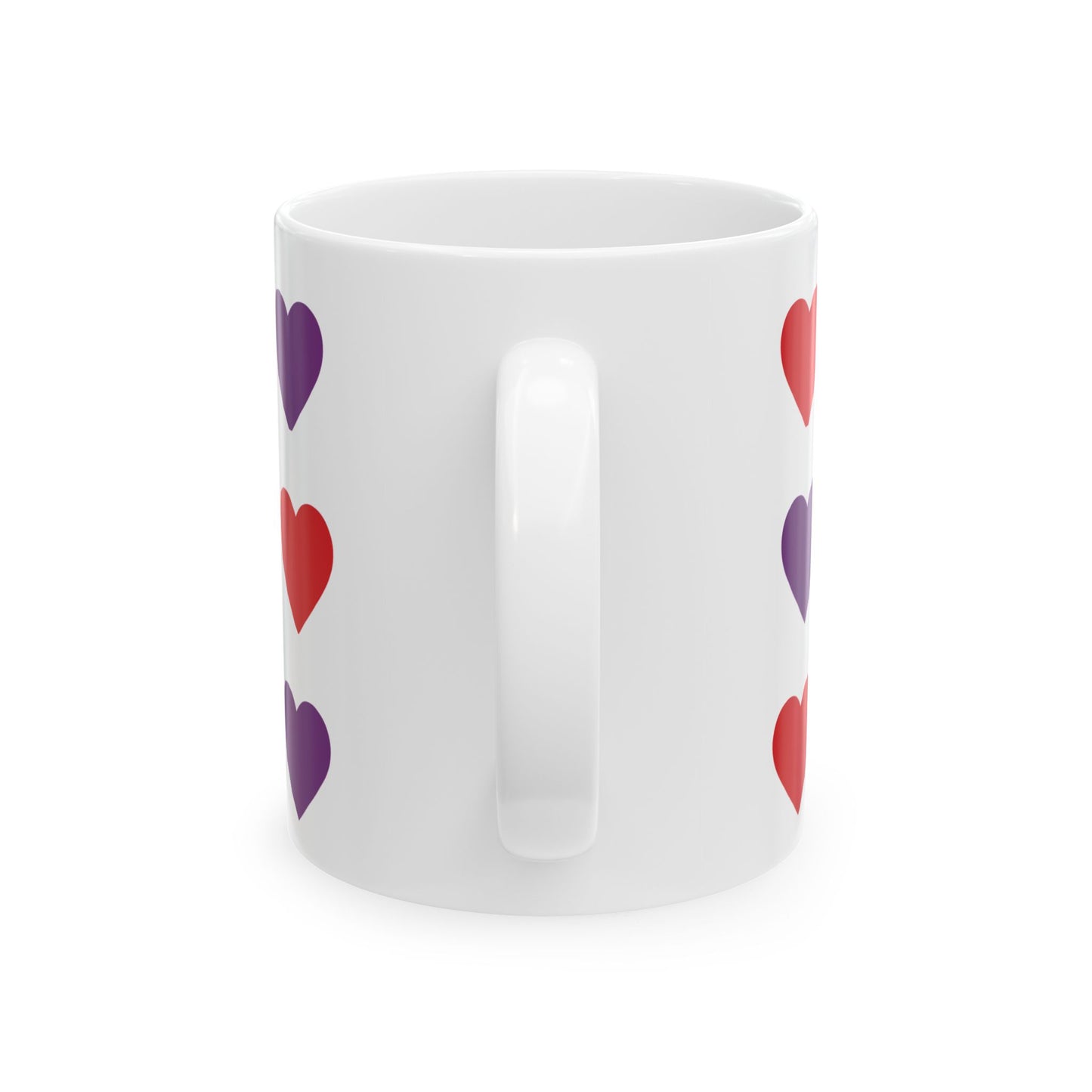 Rainbow Heart Pattern Mug | Ceramic Coffee Cup