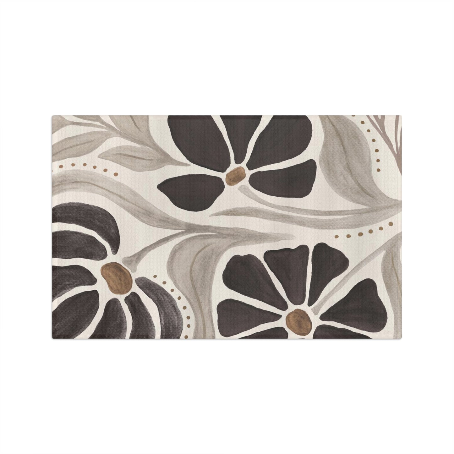 Geometric Floral Tea Towel – Modern Microfiber Kitchen Towel | Elegant Housewarming Gift