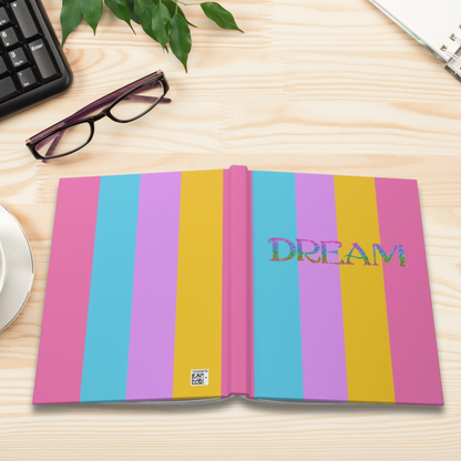 Dream Rainbow Stripe Hardcover Journal | Inspirational Note