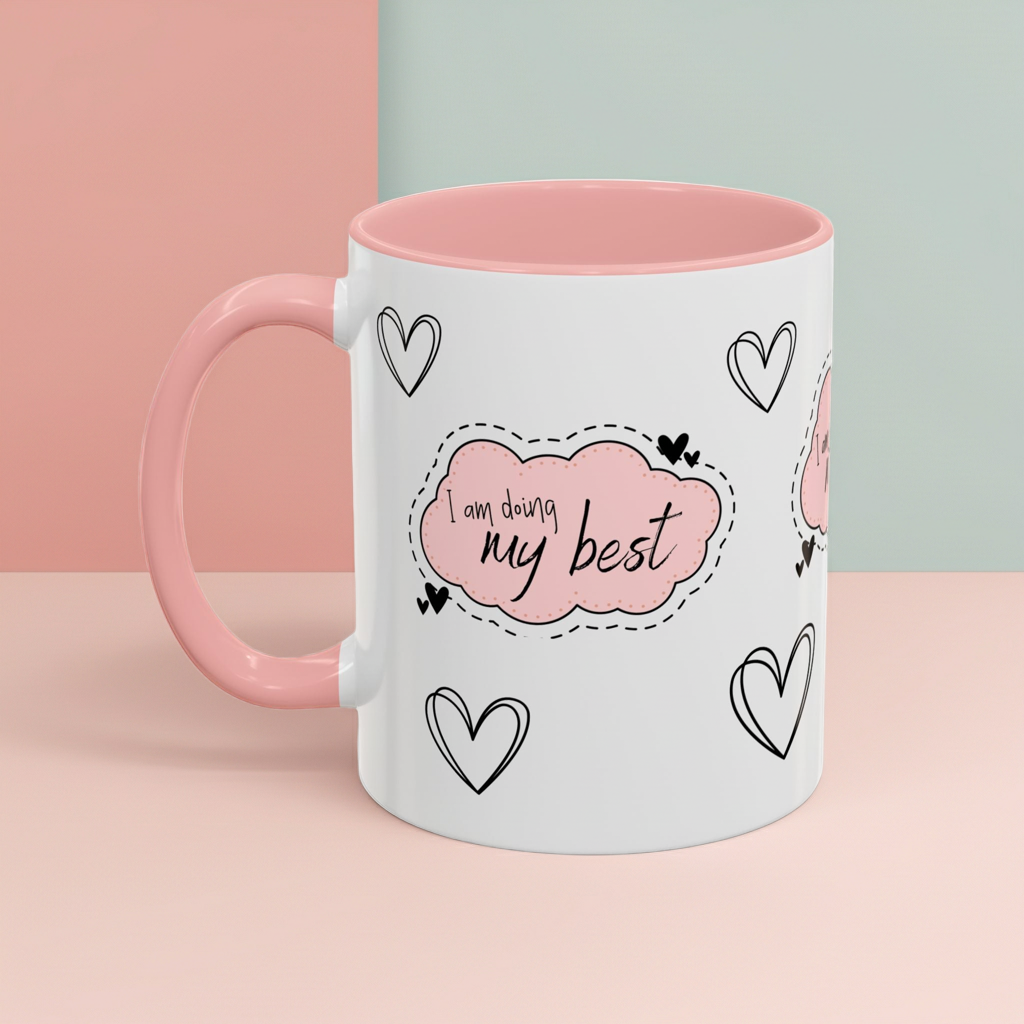 Accent Coffee Mug – Colorful Ceramic Mug with Colored Handle | Stylish Gift