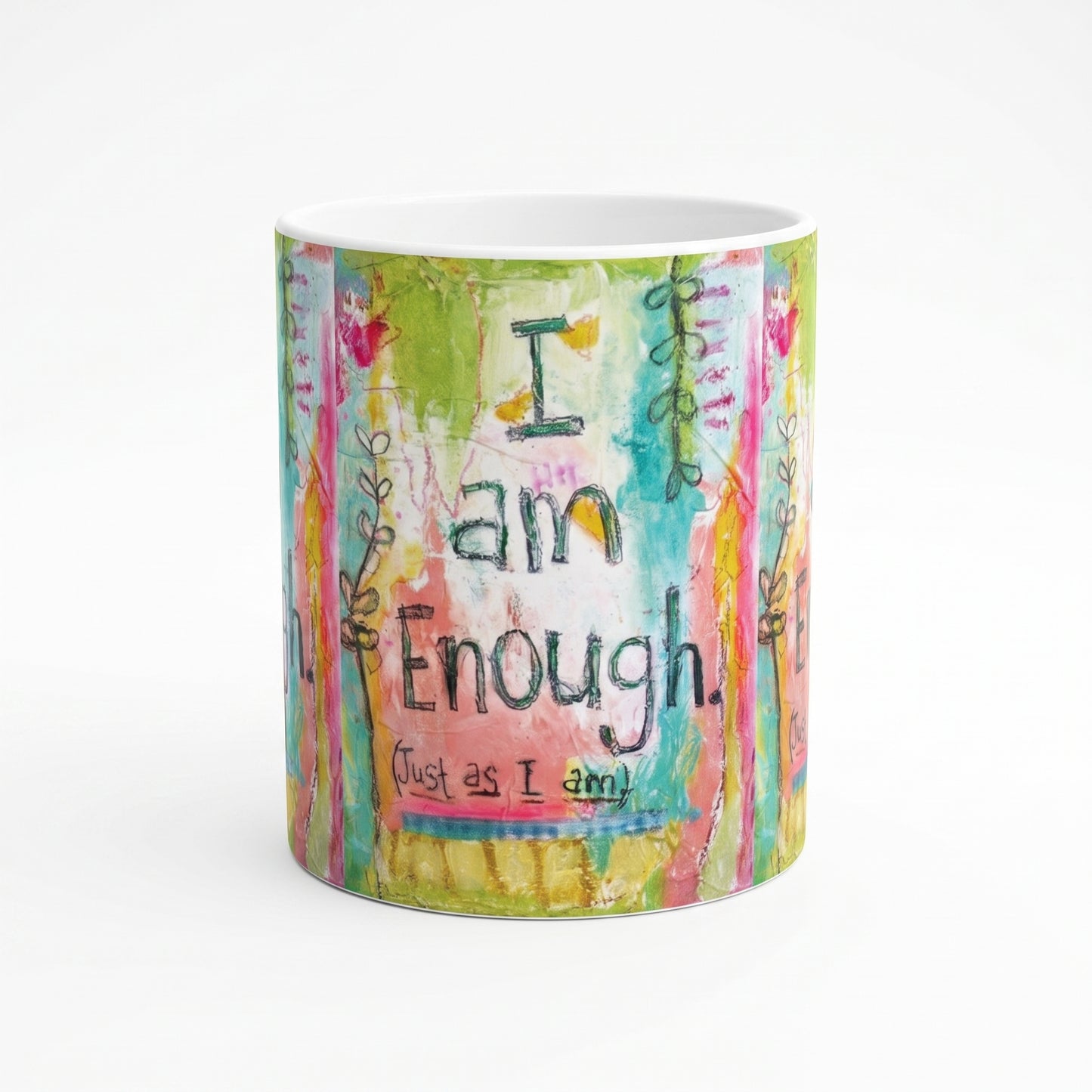 Studio photo of I Am Enough quote Ceramic Mug in hero